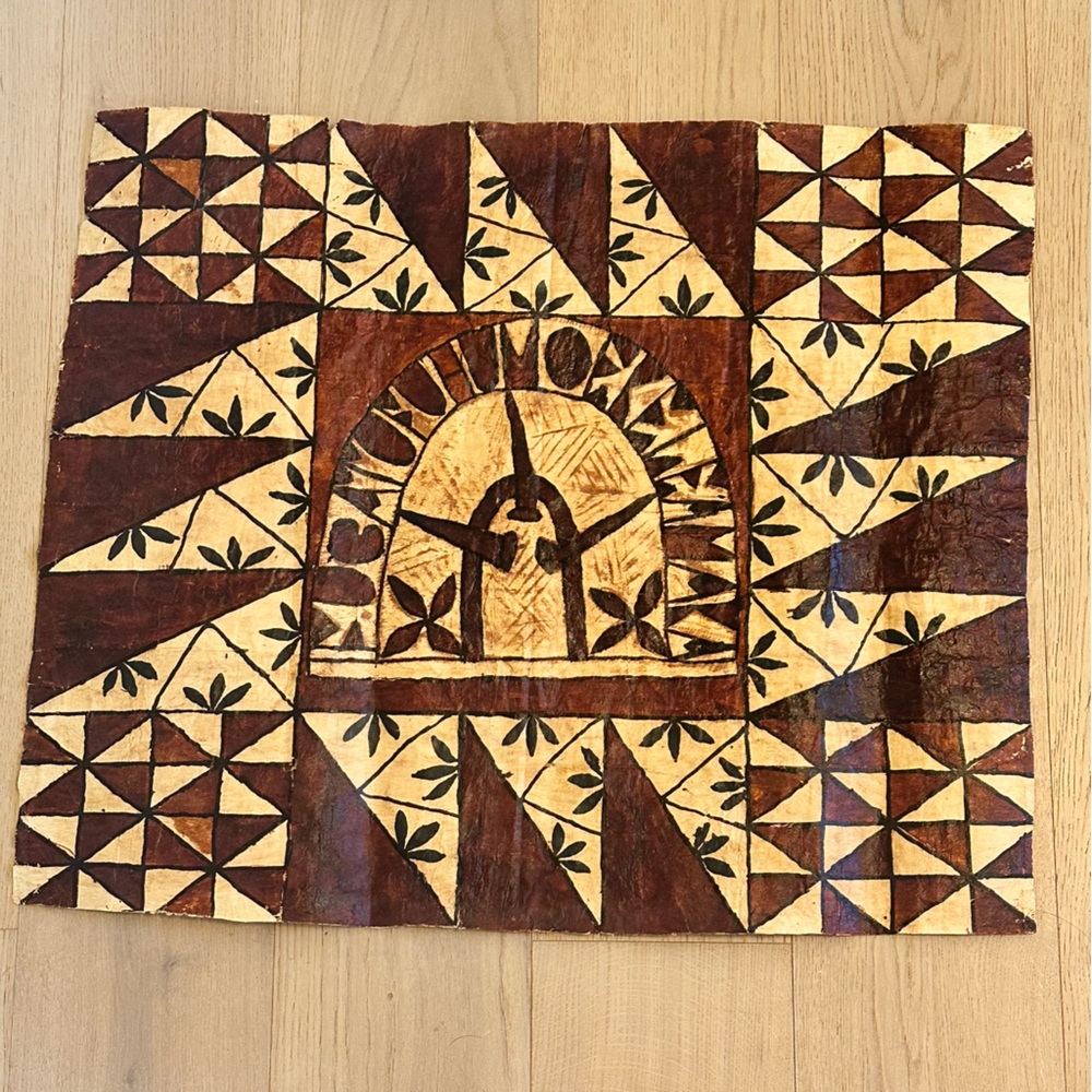 Vintage South Pacific Tongan Bark Cloth-large-GUC